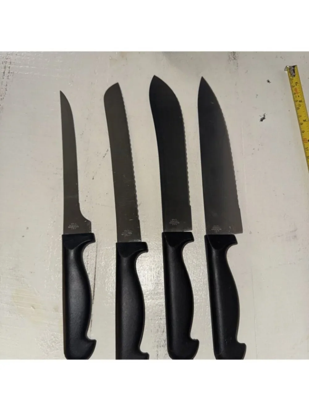 9 Piece Diamond Cut Knife Lot Chef Serrated Steak Kitchen Paring Knives